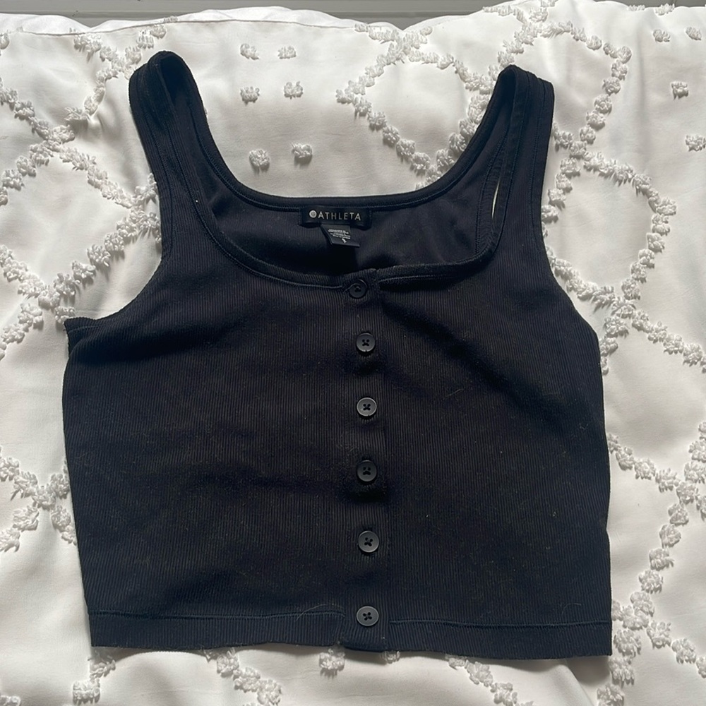 Athleta Button Up Crop Tank